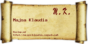 Majsa Klaudia névjegykártya